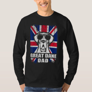 Mens Great Dane Vater Coole britische Flagge Vinta T-Shirt