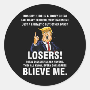 Mens Great Vater Donald Trump Meme Terrific Daddy Runder Aufkleber