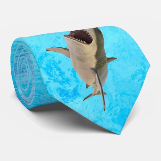 Mens Great White Shark Krawatte (Gerollt)