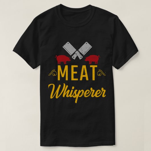 Mens GRILLEN Meat Whisperer Beef Barbecue Master T-Shirt (Design vorne)