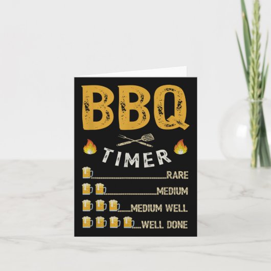 Mens Grillen Timer Barbecue Funny Grill Grilling B Karte (Vorderseite)