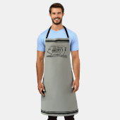 Mens GRILLEN Vintag Pig Personalisiert Grillen Schürze (Getragen)