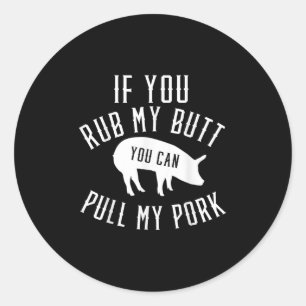 Mens Grilling T Shirt Funny Gift Pork Grillen Smok Runder Aufkleber