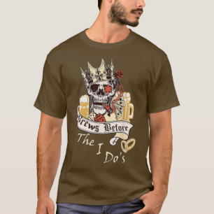 Mens Groom Brews Before I Dos Funny Bachelor Party T-Shirt