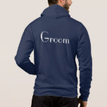 Mens Groom Hoodie<br><div class="desc">American Apparel Soft Zip Hoodie für den Bräutigam zum Entspannen in,  in marineblau dargestellt und hat Groom Text auf der Rückseite. Passen Sie dieses Objekt an oder kaufen Sie,  wie es ist.</div>