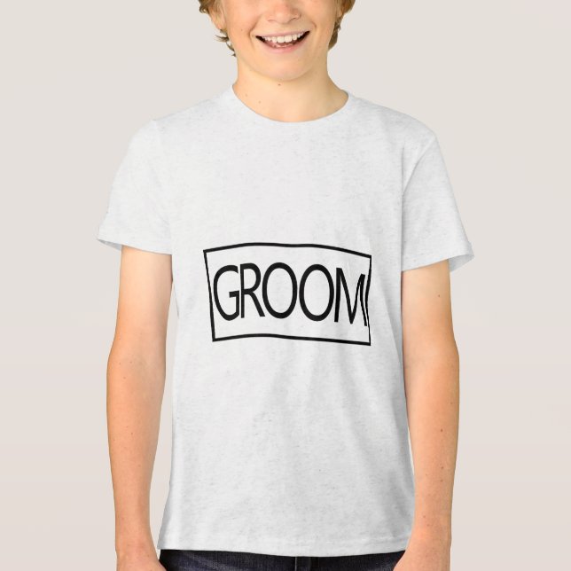 Mens Groom Matching Bride Future Ehemann Wedding B Tri-Blend Shirt (Vorderseite)