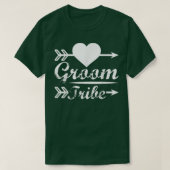 Mens Groom Stamm Matching Niedlich Arrow Heart Wed T-Shirt (Design vorne)
