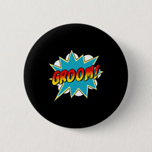 Mens Groom Superhero Bachelor Stag Party Wedding C Button