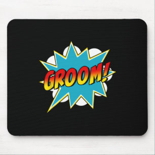 Mens Groom Superhero Bachelor Stag Party Wedding C Mousepad