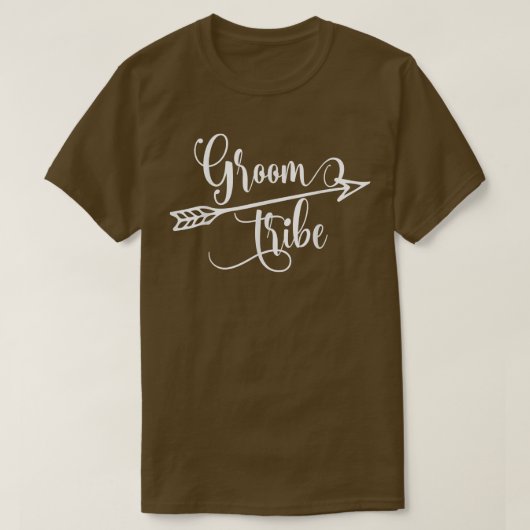 Mens Groom Tribe Matching Cute Arrow Wedding Engag T-Shirt (Design vorne)