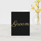 Mens Groom Wedding & amp; Bridal, Tan Script Schri Karte (Gelbe Blume)
