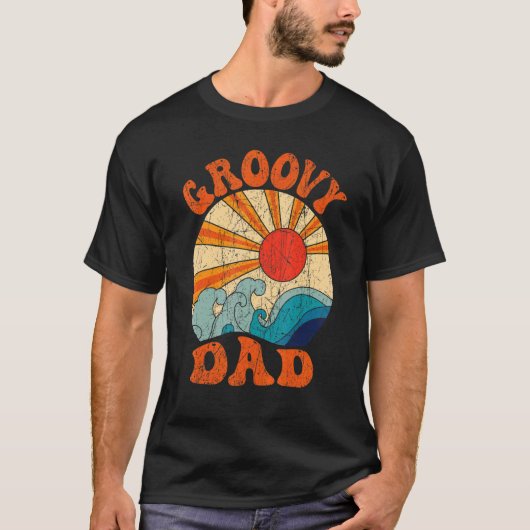 Mens Groovy Dad 70s Aesthetic Nostalgia 1970's Ret T-Shirt (Vorderseite)