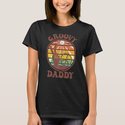 Mens Groovy Daddy 70er Ästhetische Nostalgie 1970e T-Shirt (Vorderseite)