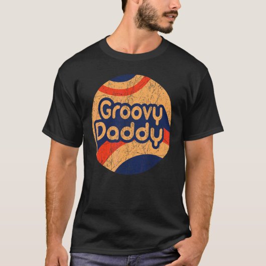 Mens Groovy Daddy 70er Ästhetische Nostalgie 1970e T-Shirt (Vorderseite)