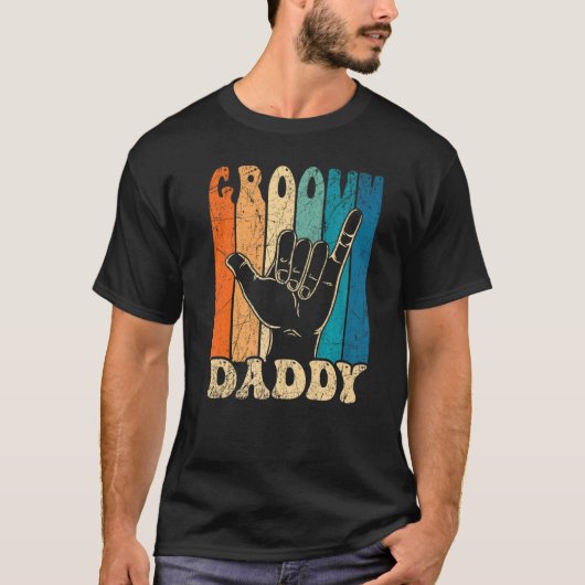 Mens Groovy Daddy 70s Aesthetic Nostalgia 1970's R T-Shirt (Vorderseite)