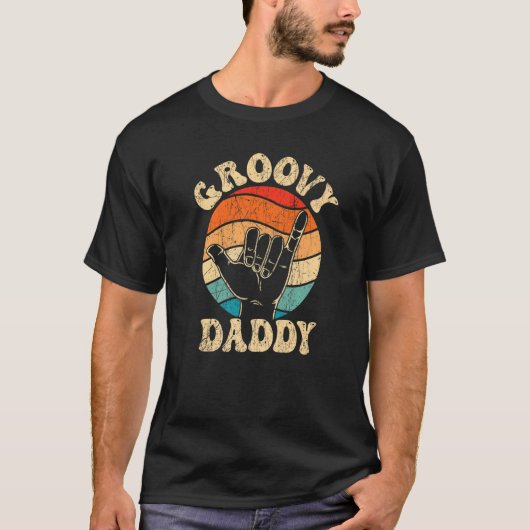 Mens Groovy Daddy 70s Aesthetic Nostalgia 1970's R T-Shirt (Vorderseite)