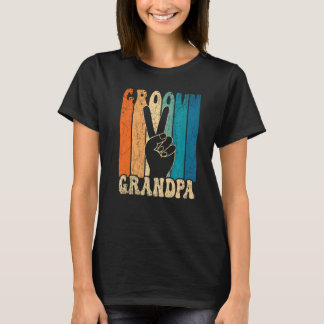 Mens Groovy Grandpa 70s Aesthetic Nostalgia 1970's T-Shirt