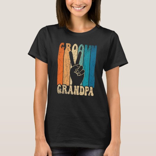 Mens Groovy Grandpa 70s Aesthetic Nostalgia 1970's T-Shirt (Vorderseite)