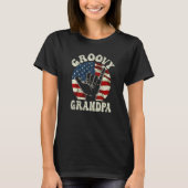 Mens Groovy Grandpa 70s Aesthetic USA Flag Retro R T-Shirt (Vorderseite)