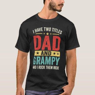 Mens Groovy Ich habe zwei Titel Dad und Grampy  Va T-Shirt