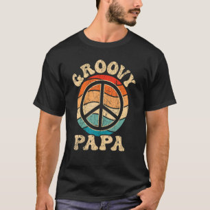 Mens Groovy Papa 70er Ästhetische Nostalgie 1970er T-Shirt