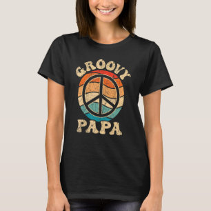 Mens Groovy Papa 70er Ästhetische Nostalgie 1970er T-Shirt