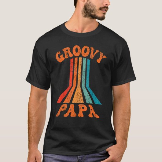 Mens Groovy Papa 70er Ästhetische Nostalgie 1970er T-Shirt (Vorderseite)