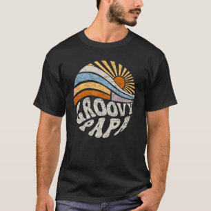 Mens Groovy Papa 70er Ästhetische Nostalgie 1970er T-Shirt