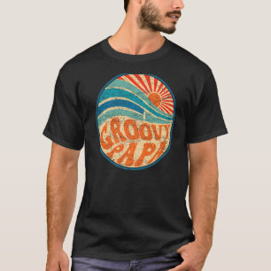 Mens Groovy Papa 70er Ästhetische Nostalgie 1970er T-Shirt