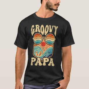 Mens Groovy Papa 70er Ästhetische Nostalgie 1970er T-Shirt