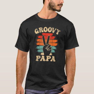 Mens Groovy Papa 70er Ästhetische Nostalgie 1970er T-Shirt