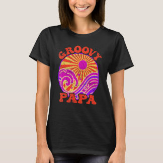 Mens Groovy Papa 70er Ästhetische Nostalgie 1970er T-Shirt