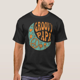 Mens Groovy Papa 70er Ästhetische Nostalgie 1970er T-Shirt
