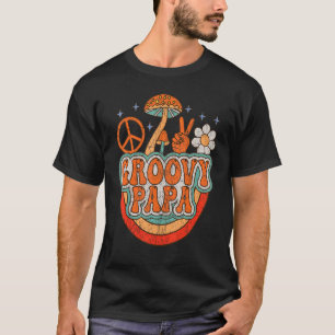 Mens Groovy Papa 70er Ästhetische Nostalgie 1970er T-Shirt