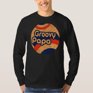 Mens Groovy Papa 70er Ästhetische Nostalgie 1970er T-Shirt