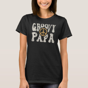 Mens Groovy Papa 70er Ästhetische Nostalgie 1970er T-Shirt