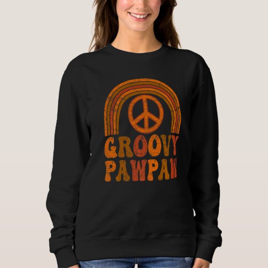 Mens Groovy Pawpaw 70s Aesthetic Nostalgia 1970's Sweatshirt (Vorderseite)