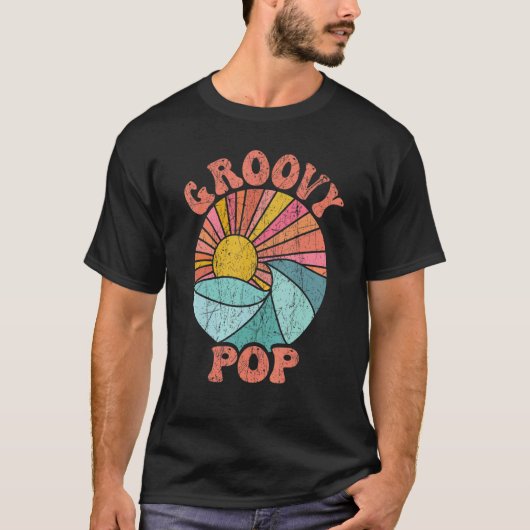 Mens Groovy Pop 70s Aesthetic Nostalgia 1970's Ret T-Shirt (Vorderseite)