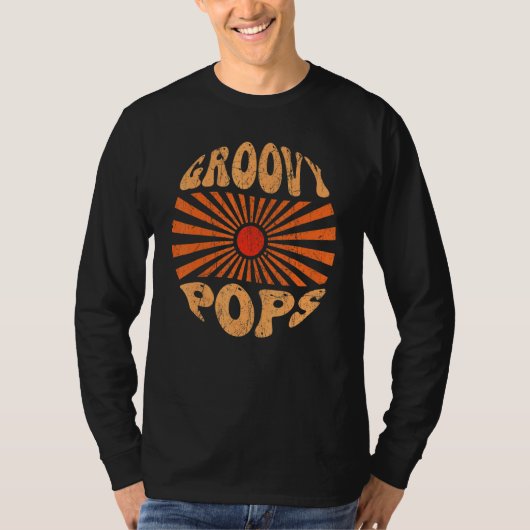 Mens Groovy Pops 70er Ästhetische Nostalgie 1970er T-Shirt (Vorderseite)