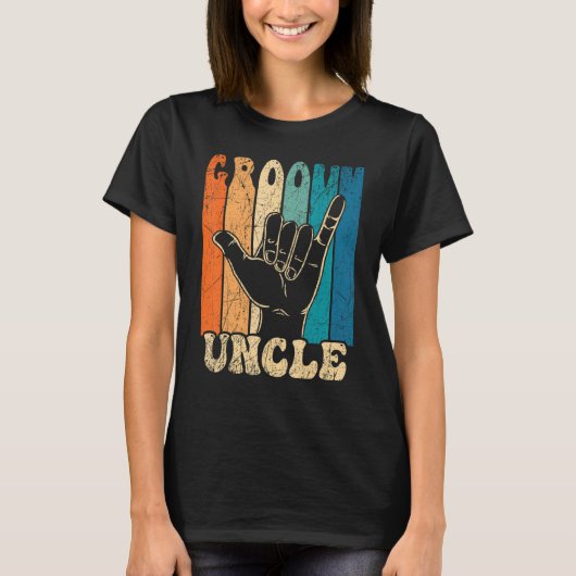 Mens Groovy Uncle 70s Aesthetic Nostalgia 1970's R T-Shirt (Vorderseite)