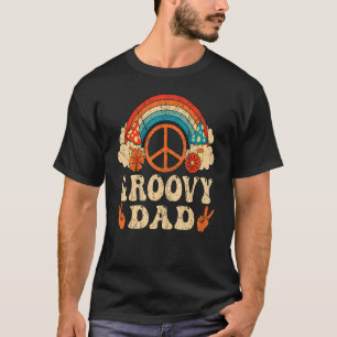 Mens Groovy Vater 70er Ästhetische Nostalgie 1970e T-Shirt