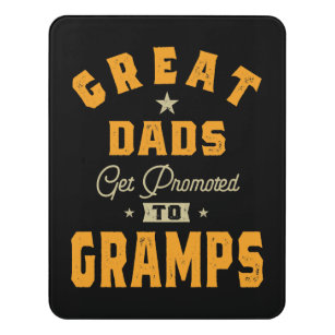 Mens große Vater werden zu Gramps Geschenk beförde Türschild