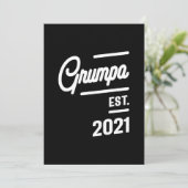 Mens Grumpa Est. 2021 Einladung (Stehend Vorderseite)
