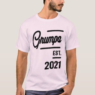Mens Grumpa Est. 2021 Großvatergeschenk T-Shirt