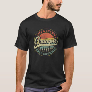 Mens Grumpa wie ein Großvater, nur Grumpier Retro  T-Shirt