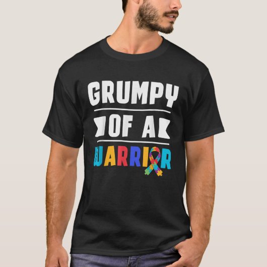 Mens Grumpy eines Kriegers Autismus Bewusstsein st T-Shirt (Vorderseite)