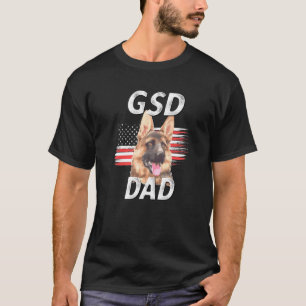 Mens Gsd Vater American Flag erschütterte deutsche T-Shirt