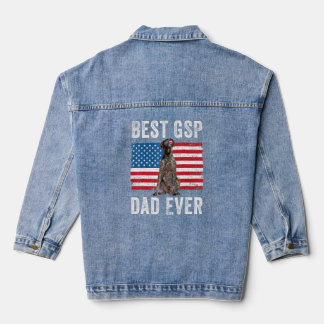 Mens Gsp Vater American Flag Deutscher Kurzhaar Jeansjacke