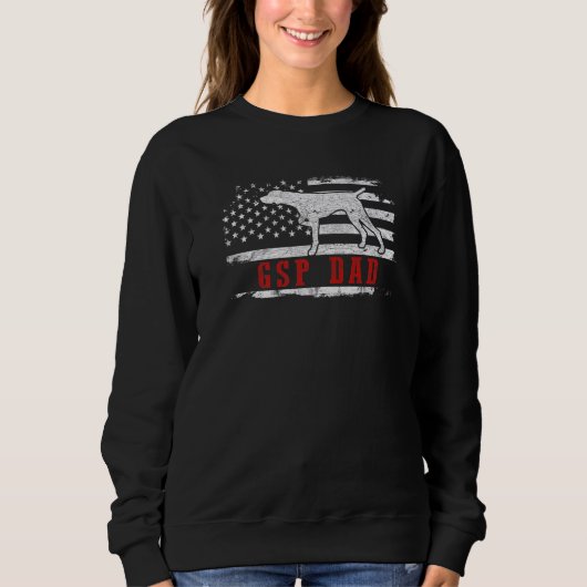 Mens Gsp Vater American Flag Deutscher Kurzhaar Sweatshirt (Vorderseite)