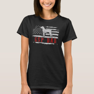 Mens GSP Vater Amerikanische Flagge Deutscher Kurz T-Shirt